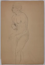 Dibujo, Estudio para "Tribute Money", julio de 1852