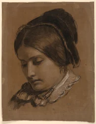 Dibujo, La mujer del artista Sophie, 1853