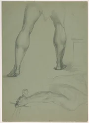 Dibujo, Dos estudios anatómicos, ca. 1850