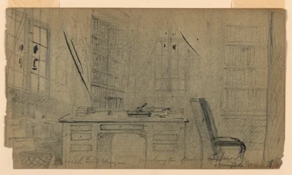Dibujo, Biblioteca de Washington Irving en Sunnyside, 16 de marzo de 1860