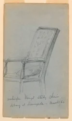 Dibujo, Estudio de Washington Irving, 15 de marzo de 1860