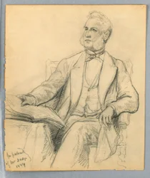 Dibujo, William E. Dodge sentado, 1884