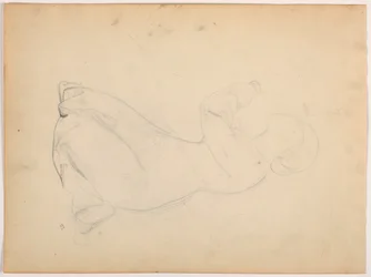Dibujo, Mujer arrodillada, ca. 1852