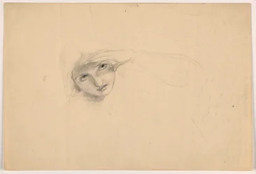 Dibujo, Mujer protegiéndose los ojos, ca. 1844
