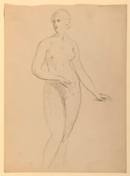 Desnudo femenino, estudio para el retrato de la señora Henry Schieffelin