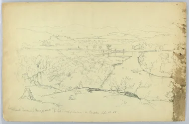 Mirando hacia Franconia y el río Pemigewasset desde la colina al sur de Sanborn - W. Campton