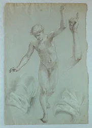 Ángel Desnudo, Brazo del Ángel y Estudios de Drapería, Estudio para "El Sueño de la Misericordia"