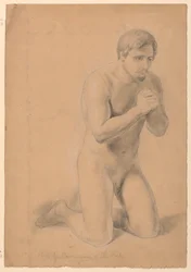 Figura masculina desnuda, estudio para "Comunión de los enfermos"
