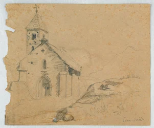 Pequeña iglesia en Sion, Suiza