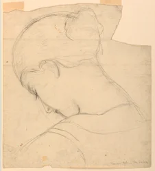 Estudio para "Chica romana", Cabeza de una mujer