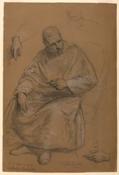 Estudio para "Tiziano mostrando el Entierro a Carlos V y al Papa Clemente VII"