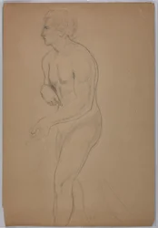 Estudio de un desnudo masculino para "El tributo"