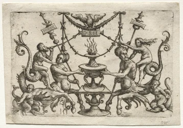 Ornamento con sirena y tritón