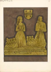 Placa de latón para Richard Amondesham y su esposa Katherine, Iglesia de Ealing