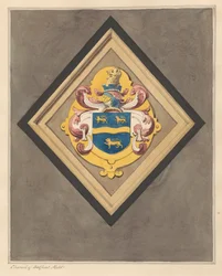 Escudo de armas en el coro de la iglesia de Bedfont