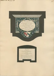 Monumento conmemorativo a Thomas Clarke y su esposa Sarah y Thomas Worlidge de la iglesia de Fulham