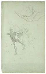 Estudio para El sitio de Gibraltar (Estudio para una figura en un cañón en el bote), 1785-1786