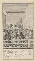 Lámina 6 de la serie para el ensayo «La historia de la revolución de Norteamérica», de M. C. Sprengel.