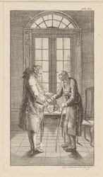 El señor v. G. le da la mano al anciano