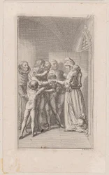 Grabado en cobre de la portada de «Los hermanos de la Alianza por la Libertad y la Justicia»