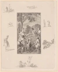 Grabado en cobre de la portada de «Herbies moreaux», de la condesa de Genlis