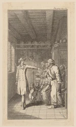 Grabado en cobre de la portada de «El vicario de Wakefield», de O. Goldsmith