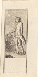 Joven con bastón
