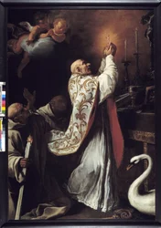 San Hugo celebrando el Santo Sacrificio de la Misa