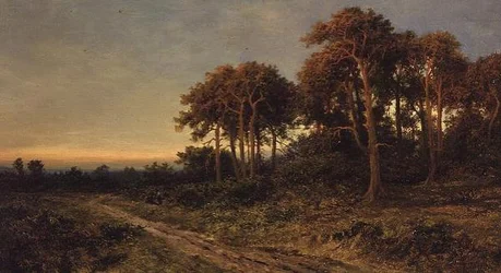 Paisaje con Dos Figuras al Atardecer
