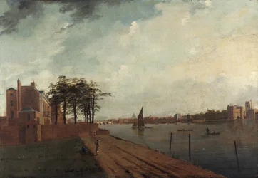 Palacio de Lambeth desde Millbank, 1808