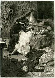 Ilustración de "Los crímenes de la calle Morgue" de Edgar Allan Poe