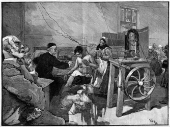 Electroterapia en la Salpetriere: diagnóstico por el Dr. Vigouroux en 1887