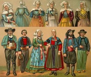 Traje nacional francés, finales del siglo XIX.