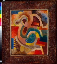 "Composición abstracta No 8" (Composición abstracta No 8) Pintura de Vladimir Davidovich Baranov-Rossine (Baranov Rossine) (1888-1942) 1913 Dim 64x50 cm Colección privada