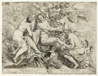 La deificación de Eneas por ninfas y cupidos