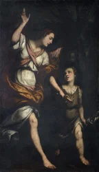 San Juan y el ángel en el desierto