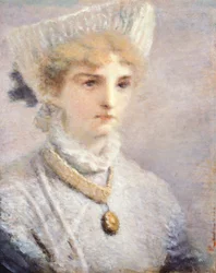 Chica de blanco de Daniele Ranzoni (1843-1889)