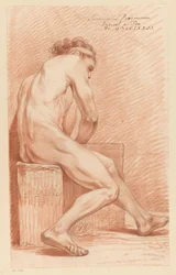 Desnudo masculino sentado, vista lateral (2º premio 1772)