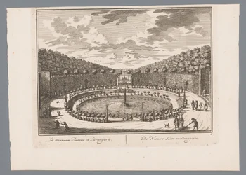 Vista de un estanque con fuente en el jardín de Slot Zeist
Le nouveau bassen et l
