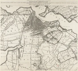 Mapa de Ámsterdam y áreas circundantes
