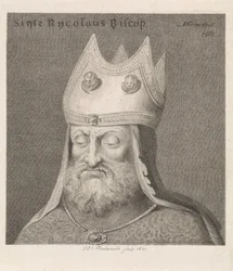 Retrato de un obispo
San Rycolaus Biscop (título en el objeto)