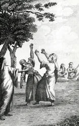 Bailarinas en Egipto, tomado de los viajes de Niebuhr por Arabia y otros países del Este, 1792