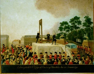 La ejecución del rey Luis XVI ... (óleo sobre madera)