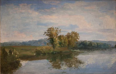 Vista del lago Vejl cerca de Silkeborg, Jutlandia