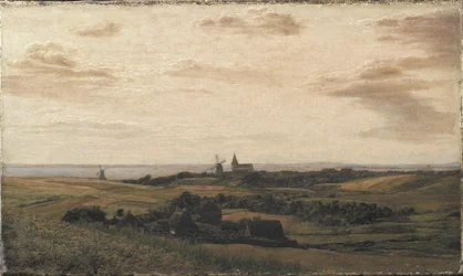 Vista hacia Assens en Funen. En la distancia la costa de Schleswig