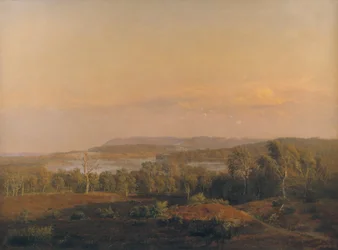 Vista hacia Himmelbjerget, Jutlandia. Tarde