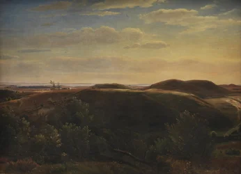 La costa de Jutlandia vista desde las colinas de Mølleknap en Funen