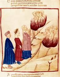 Purgatorio: Dante y Virgilio, miniatura