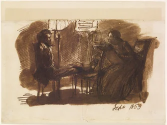 Elizabeth Siddal dibuja a Rossetti