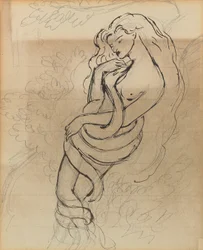 Lady Lilith, c. 1869 (lápiz, pluma y tinta marrón sobre papel)